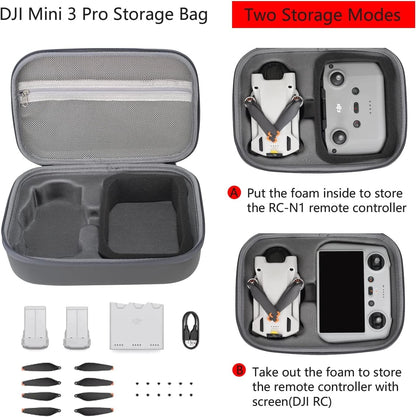 Storage Bag for Mini 3 Pro Drone Case Hard Shell Travel DJI 3 Pro-Grey