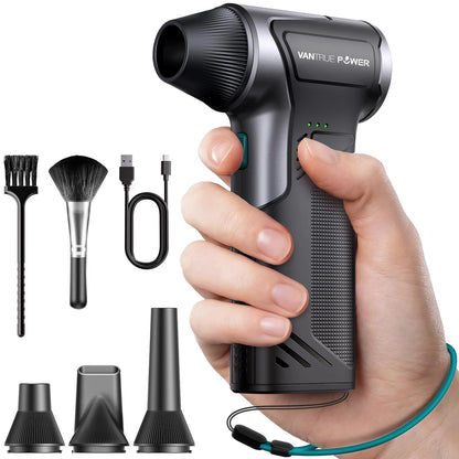 VANTRUE POWER T150 Compressed Air Duster, Mini Blower, Black and Grey