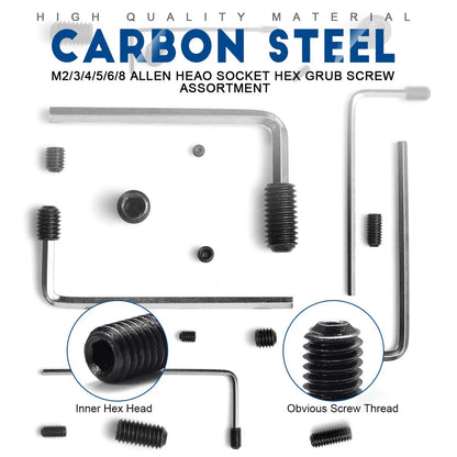 NINDEJIN 666 PCS M2 M3 M4 M5 M6 M8 Black Socket 666 Set,