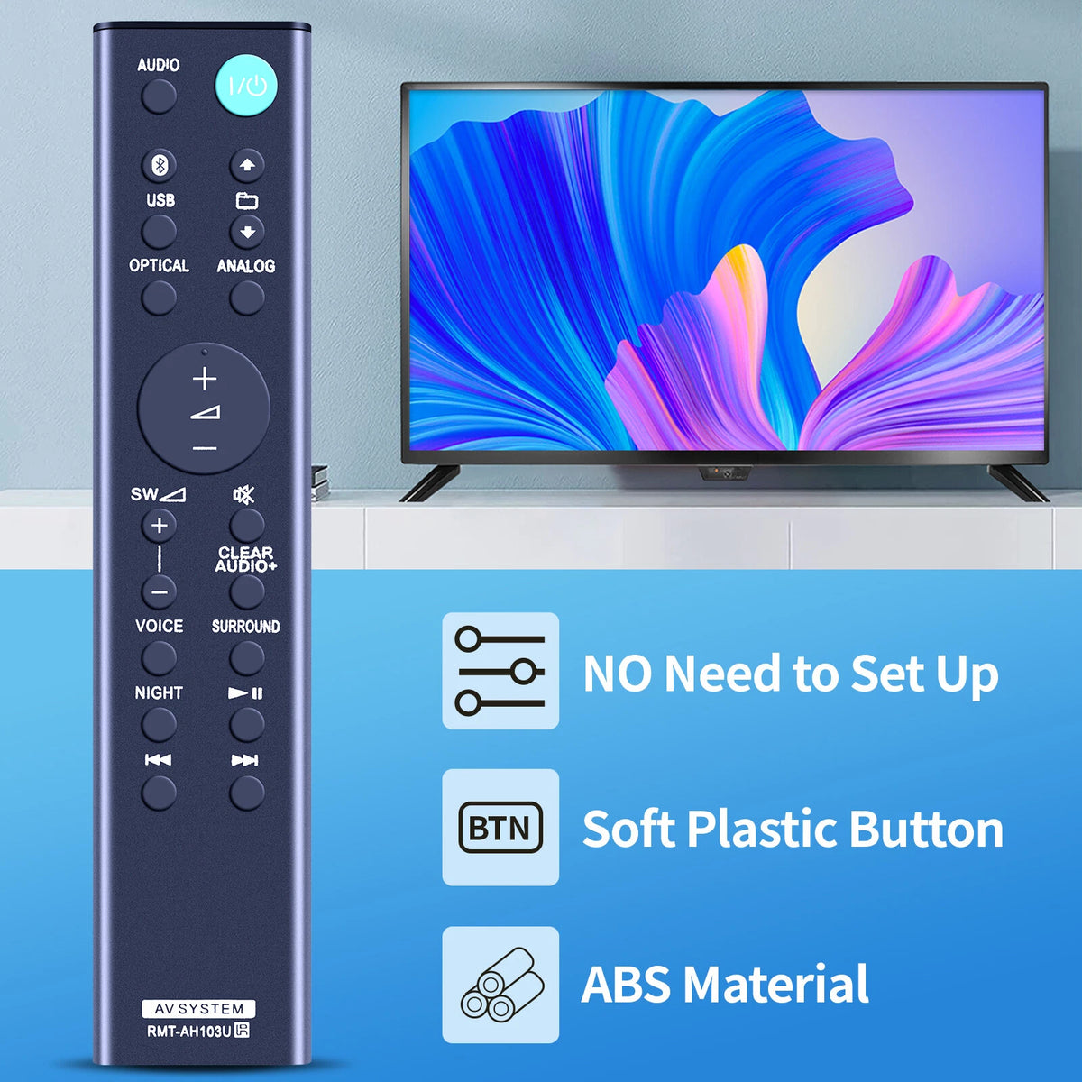 RMT-AH103U For Sony Sound Bar Remote Control HT-CT80 SA-CT80 HTCT80 SACT80