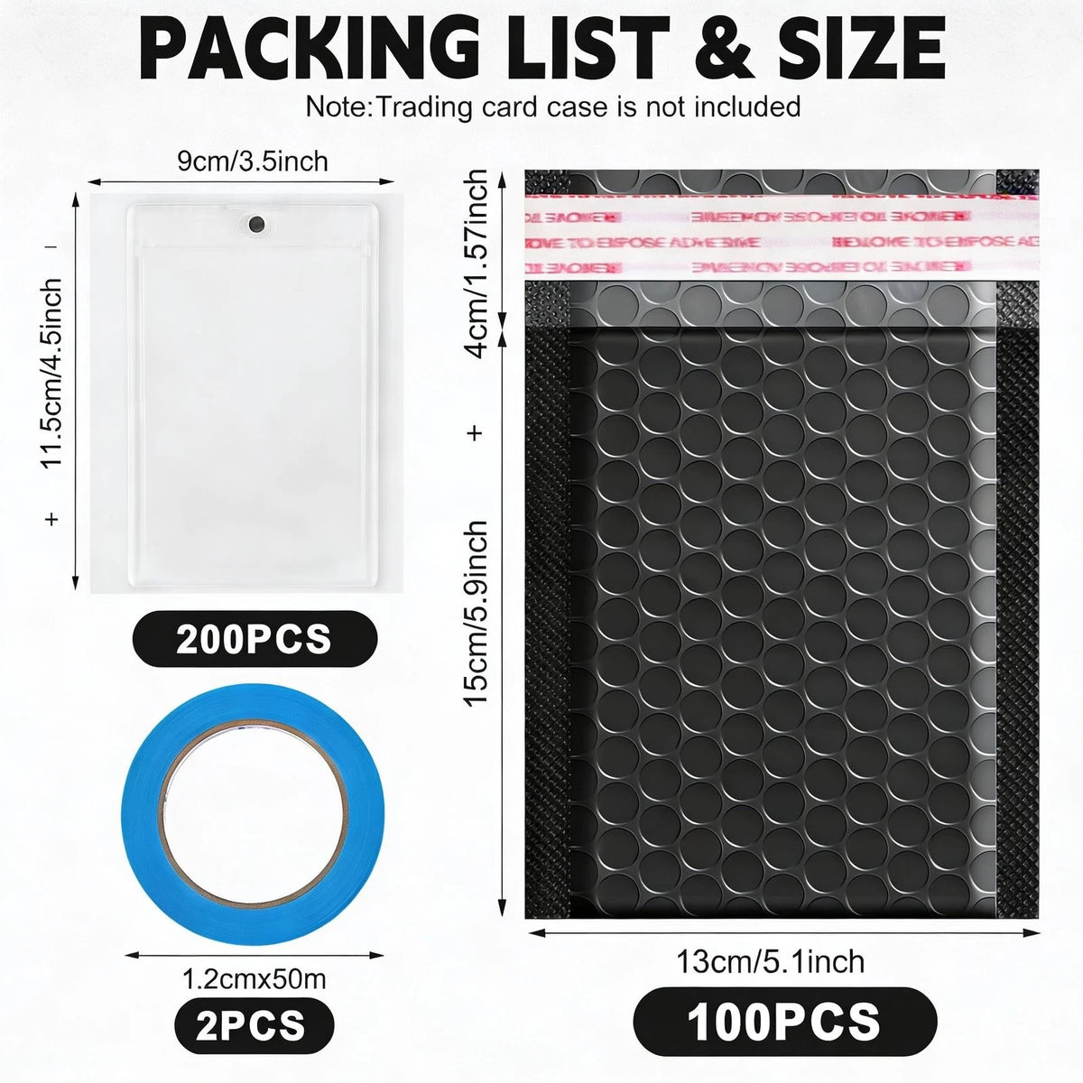 ANSSDO 302 Pcs Trading Cards Shipping Supplies Packaging 3.5x4.5 Inches