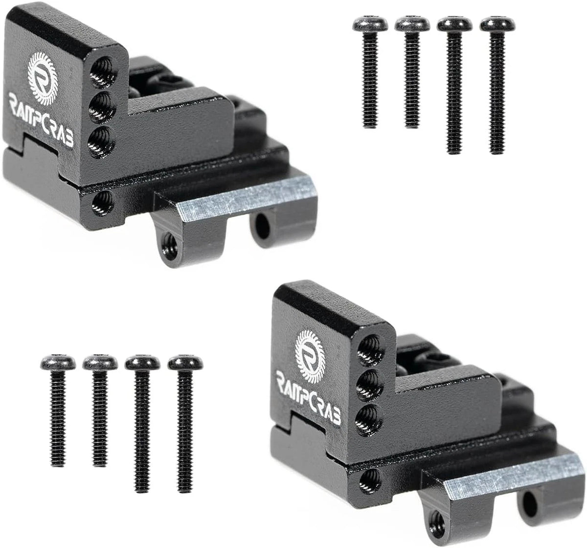 RampCrab Rear Axle Truss Upper Links Mount for SCX24 AX24 RC 2 Sets, Black