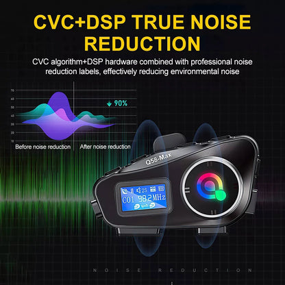 Support FM radio Motorcycle Intercom Helmet Bluetooth Headset LCD Waterproof
