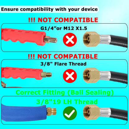 12FT Propane Torch Hose, G3/8"-19 Thread Weed Burner Flame 12 Feet, ‎Black