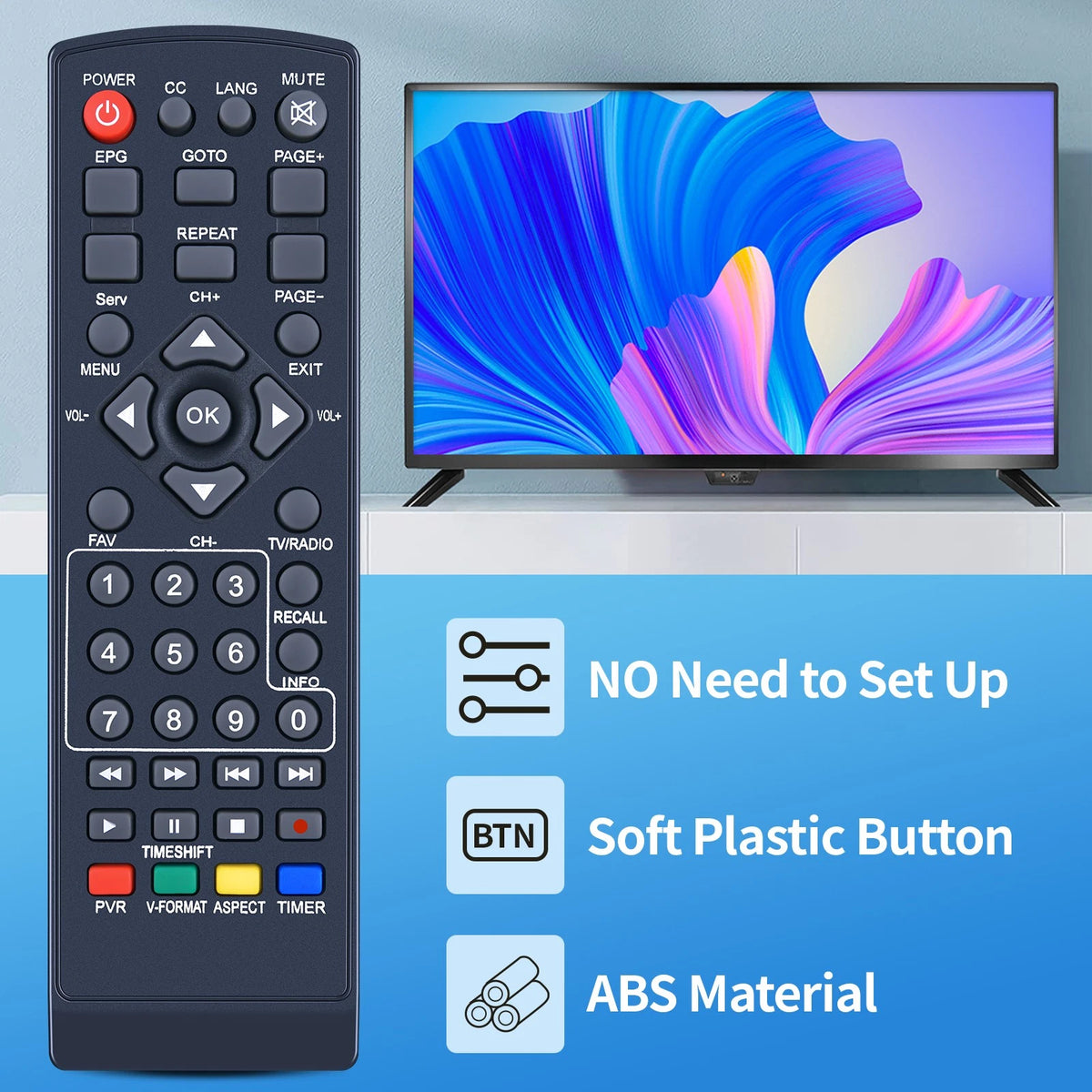 Remote Control For TOP-ENERGY TE2024 Digital TV Converter Box