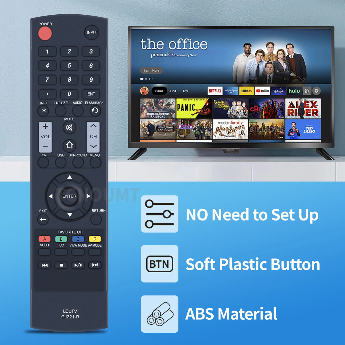 GJ221-R Remote Control For Sharp LCD TV LC-55LE643U LC55LE643U LC-65LE643U