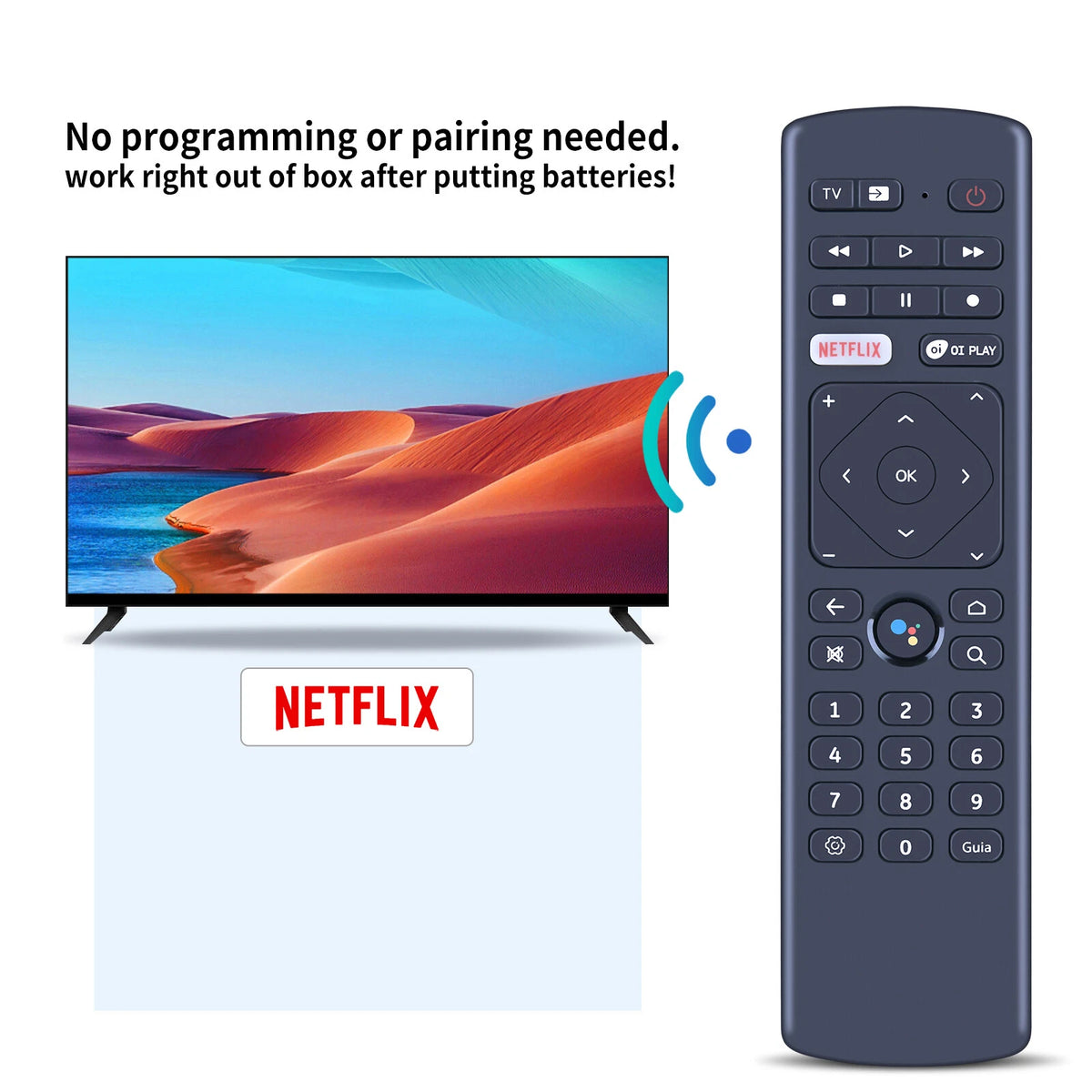 Replacement Remote Control For Elsys ERTI01 ERTI02 Android TV Box Voice