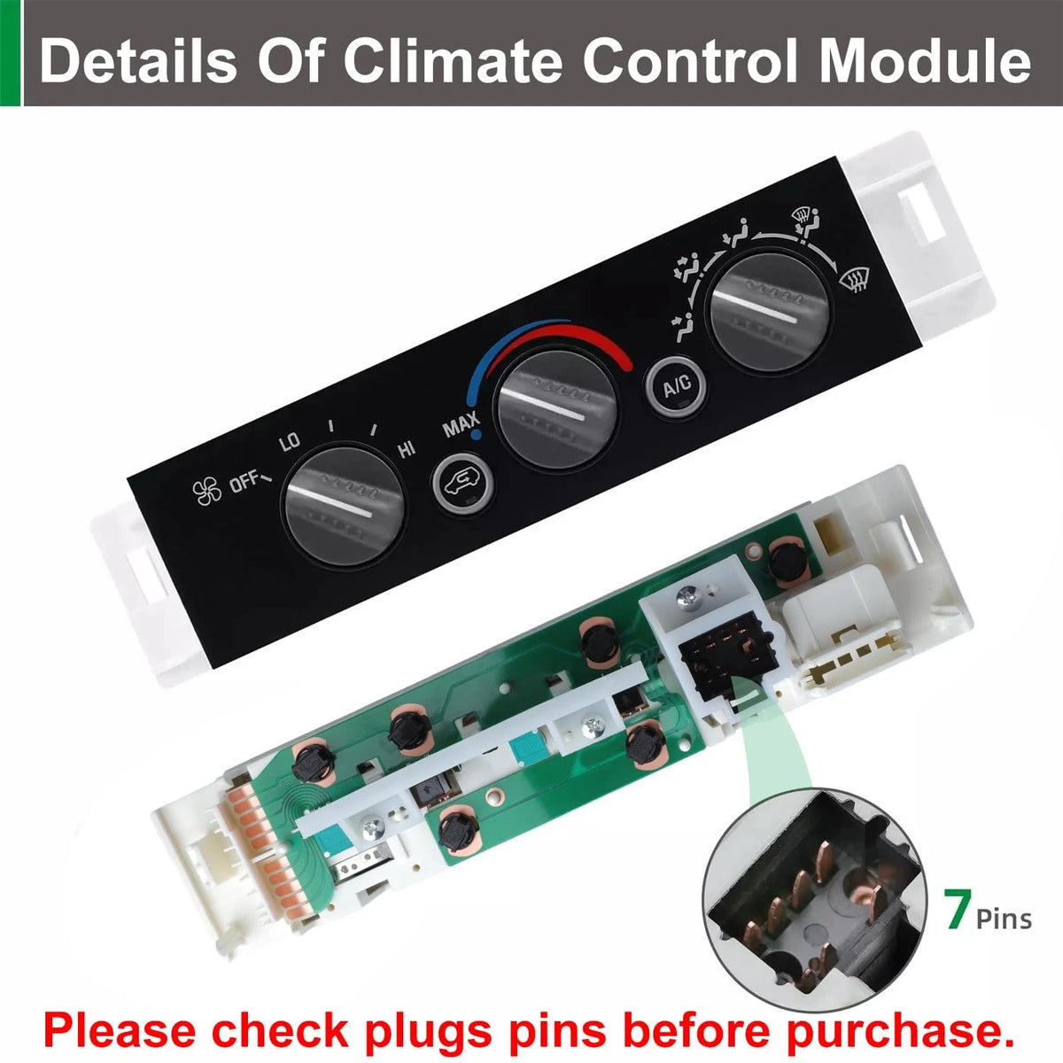 AC Heater Panel Climate Control Module Switch for Chevy GMC C1500 C2500...