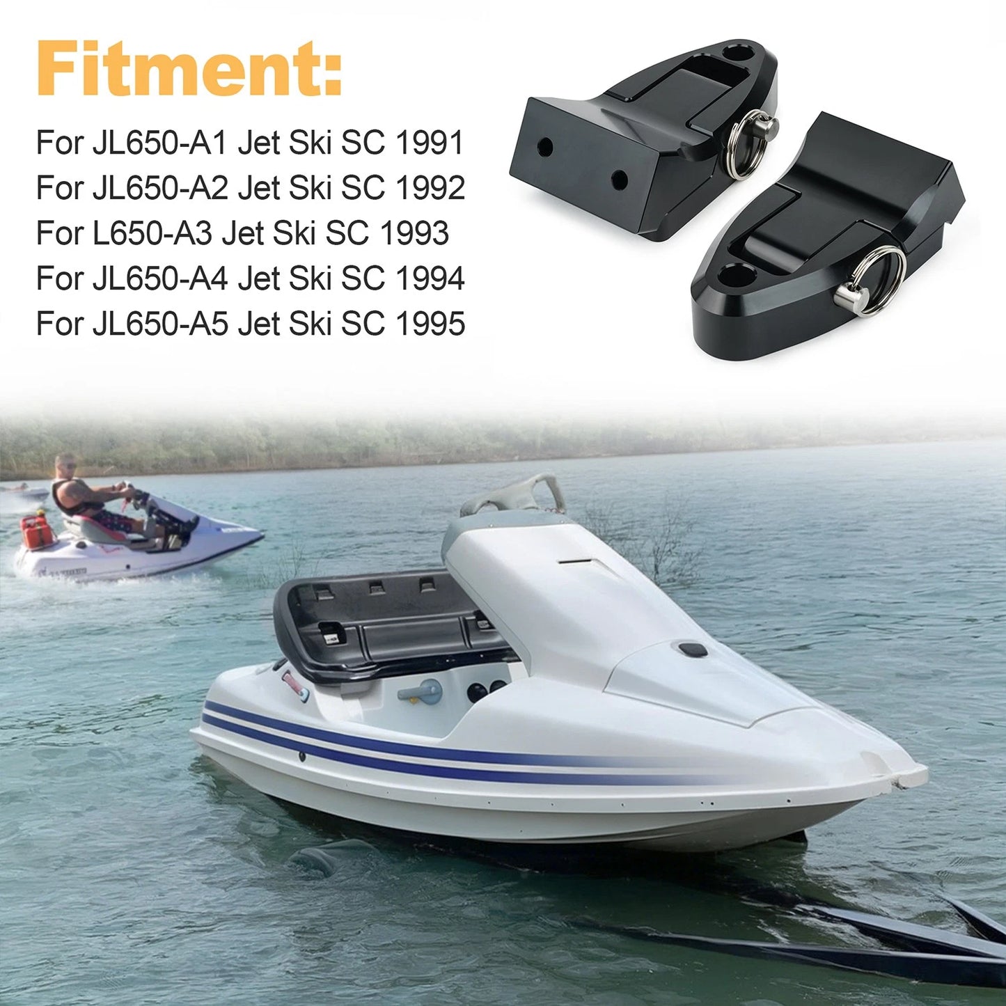 2Pcs Aluminum Seat Hinge For Kawasaki 650 SC Super Chicken Black