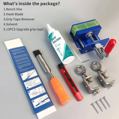 Crestgolf Golf Repair Kit Drill-Free & Drill Installation for Regripping blue