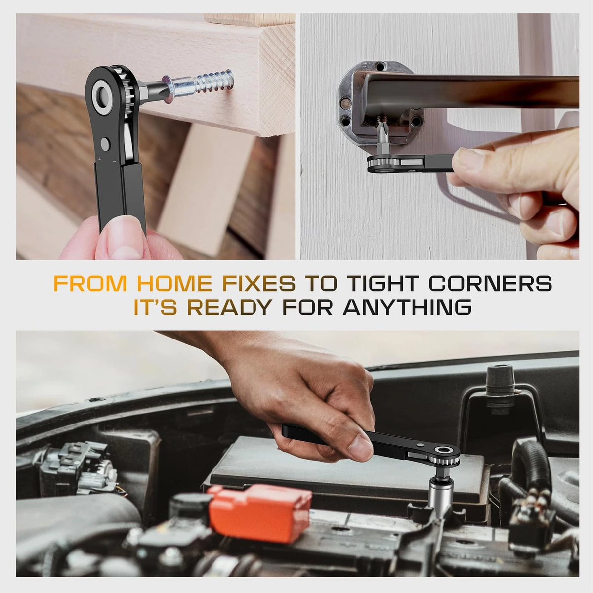 Right Angle Screwdriver Mens Gifts - 90 Degree Offset ‎17 in 1, Orange
