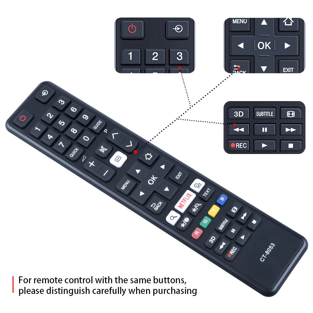 CT-8053 Remote Control For Toshiba TV 48U7653DB 55U7653DB 40U7653DB