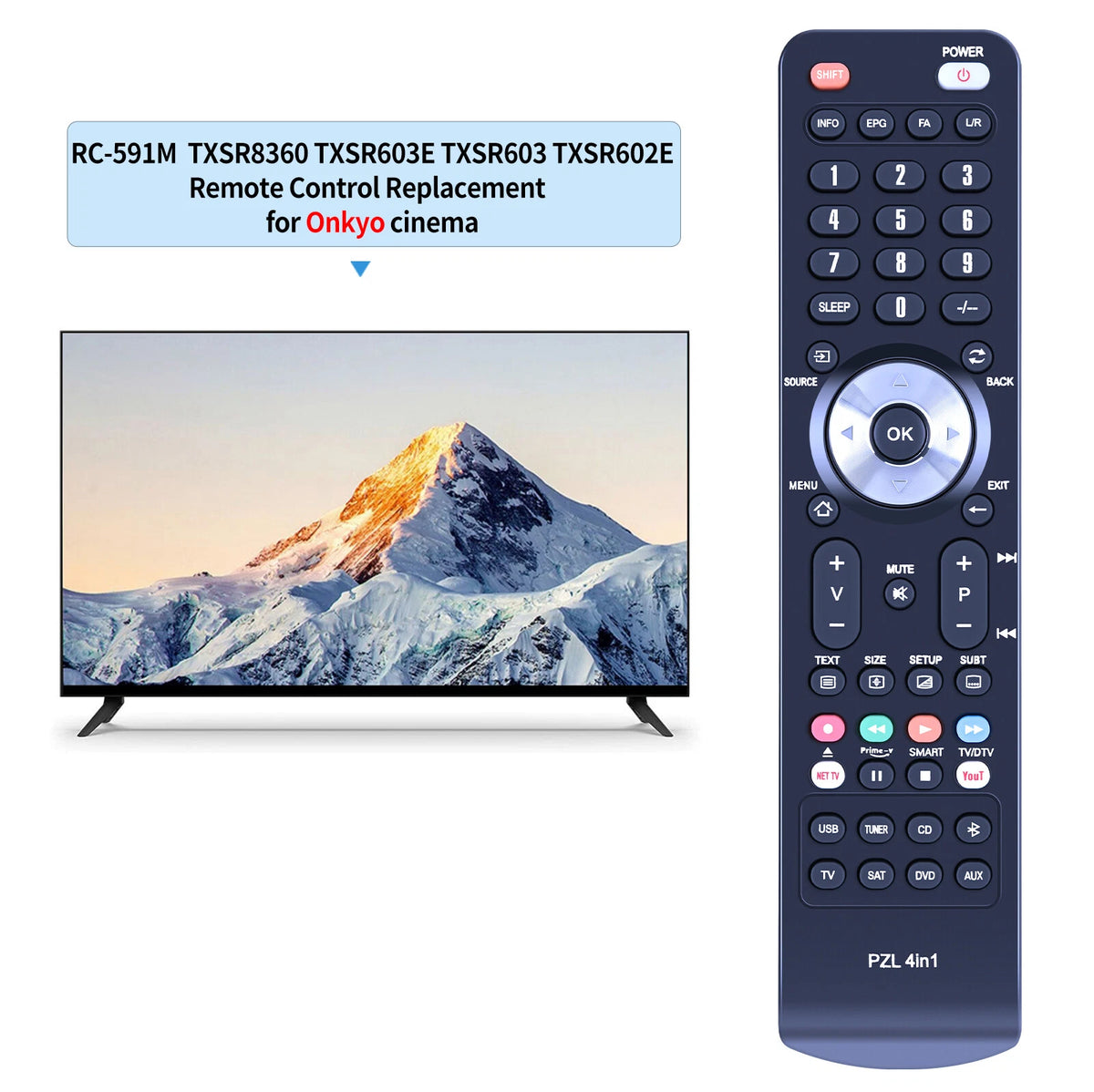 RC-591M Replace Remote Control For Onkyo TXSR8360 TXSR603E TXSR603 TXSR602E