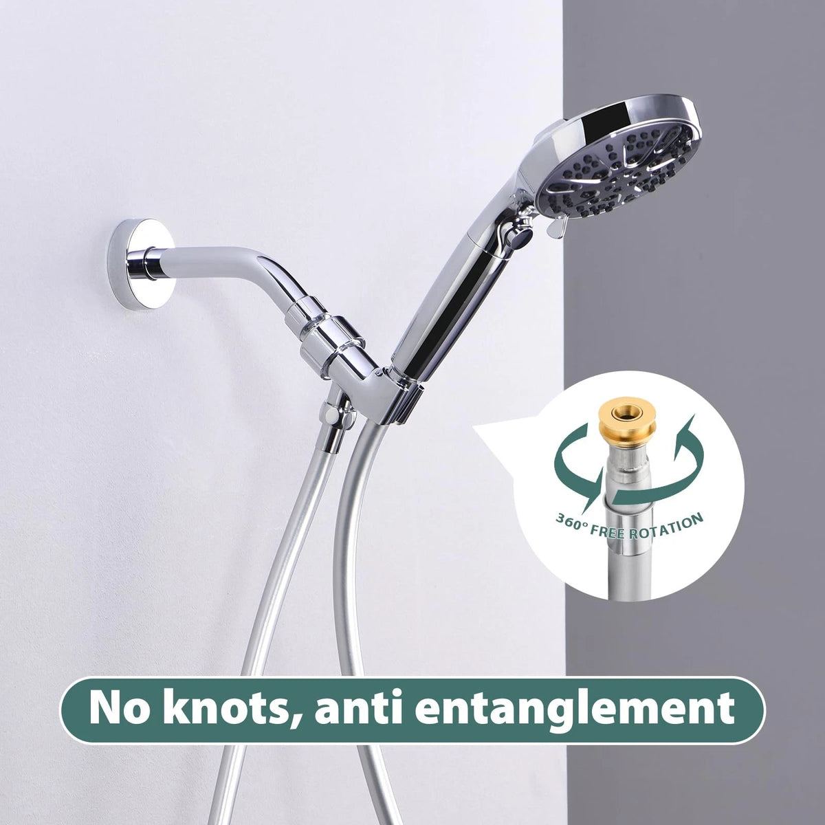 Jasya 59 Inches Silver Silicone Shower Head Hose Replacement 59 In,