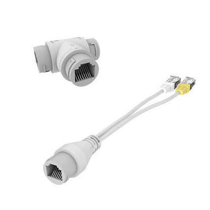 1Set POE Splitter 2-in-1 Network Cabling Connector Three-way RJ45 Connector
