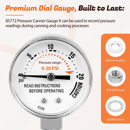 85772 Pressure Canner Steam Gauge,Presto Cooker Standard, White