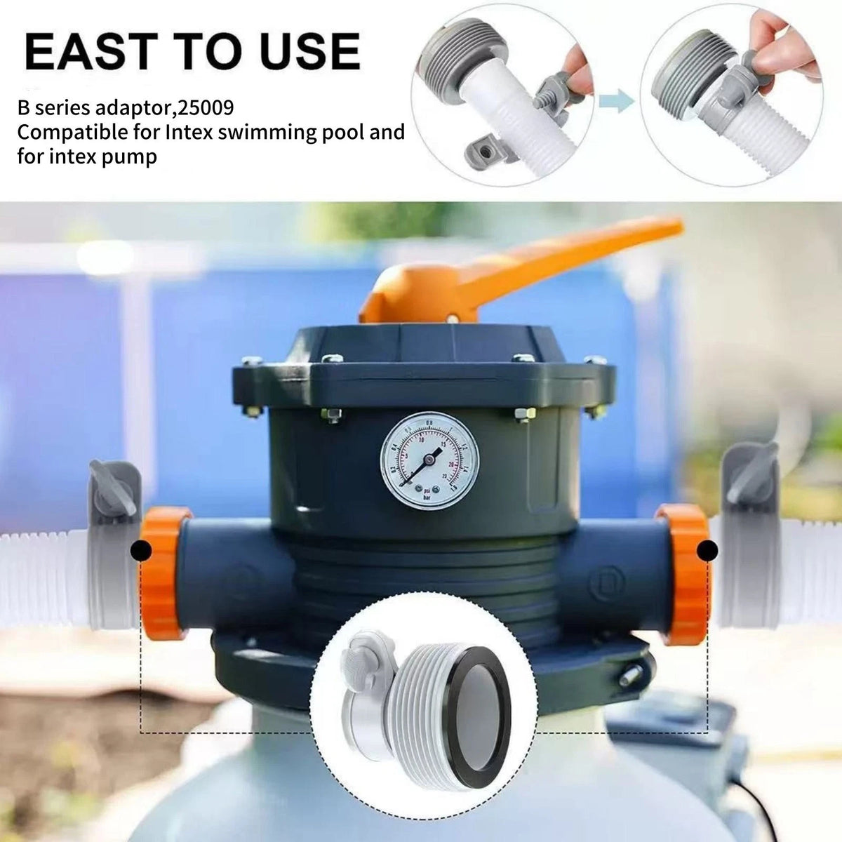 2x 1.25" to 1.5" Type B Hose Adapter Connector For Bestway Coleman Intex