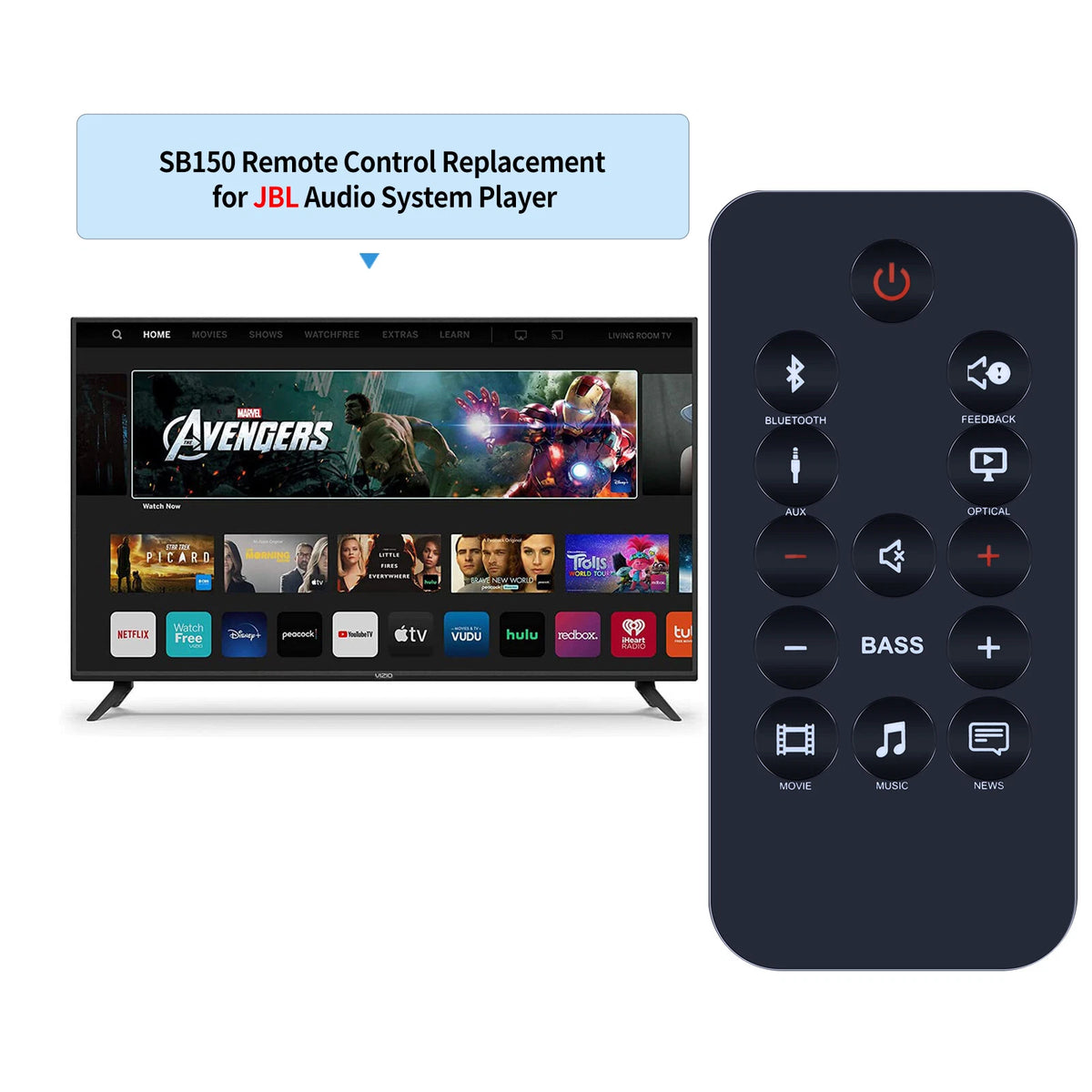 SB150 For JBL Cinema Soundbar Audio Player Replace Remote Control SB150