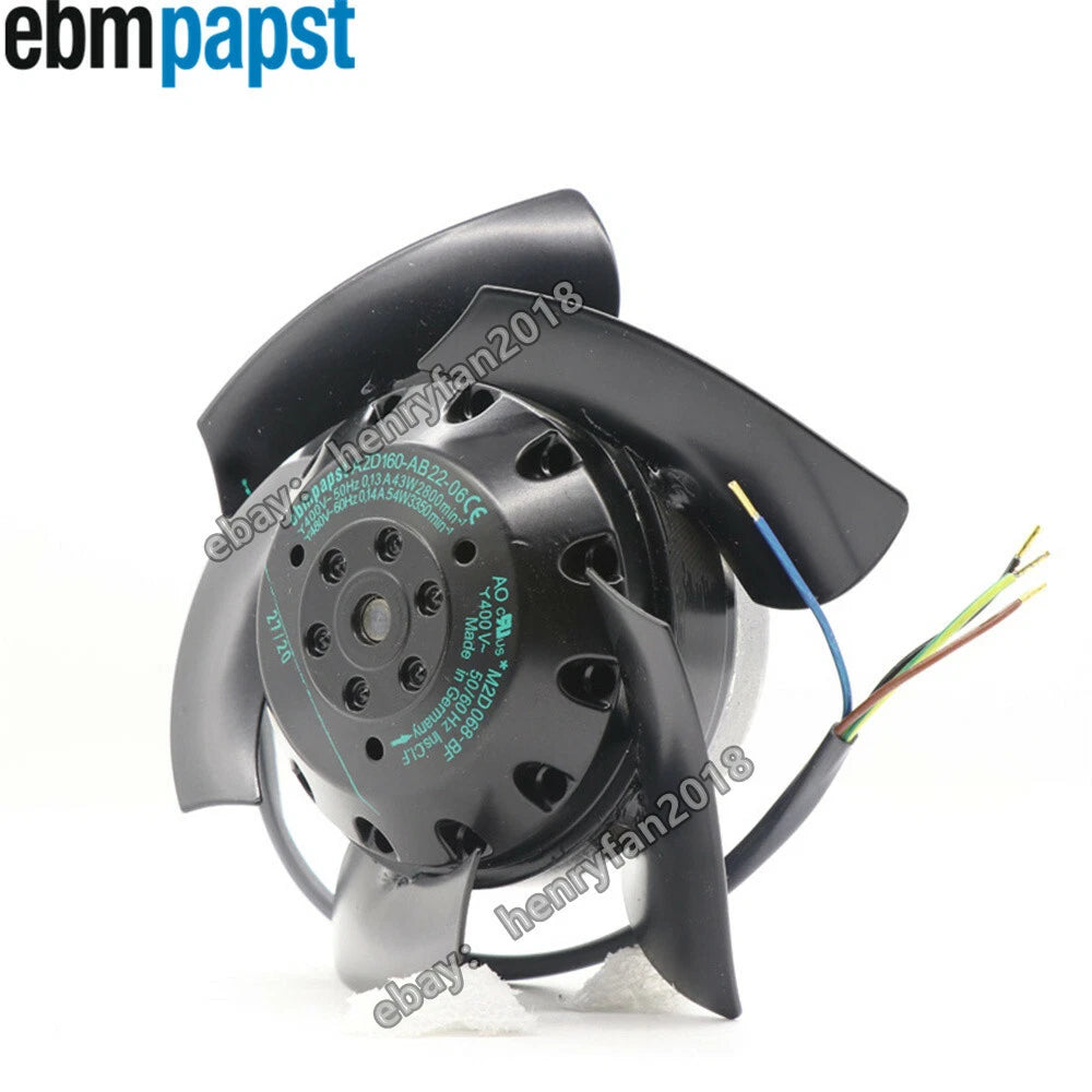 A2D160-AB22-06 Ebmpapst Axial Fan 400/480VAC For Siemens Servo Spindle Motor Fan