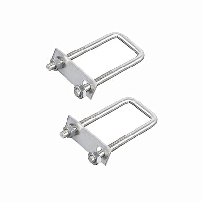 FOCMKEAS 2 Sets 304 Stainless Steel Square U-Bolts 50×80mm (W*L), Silver