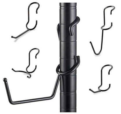 Shelf Pole Hooks | 5-Pack Black 1" Variety Pack | Pack,