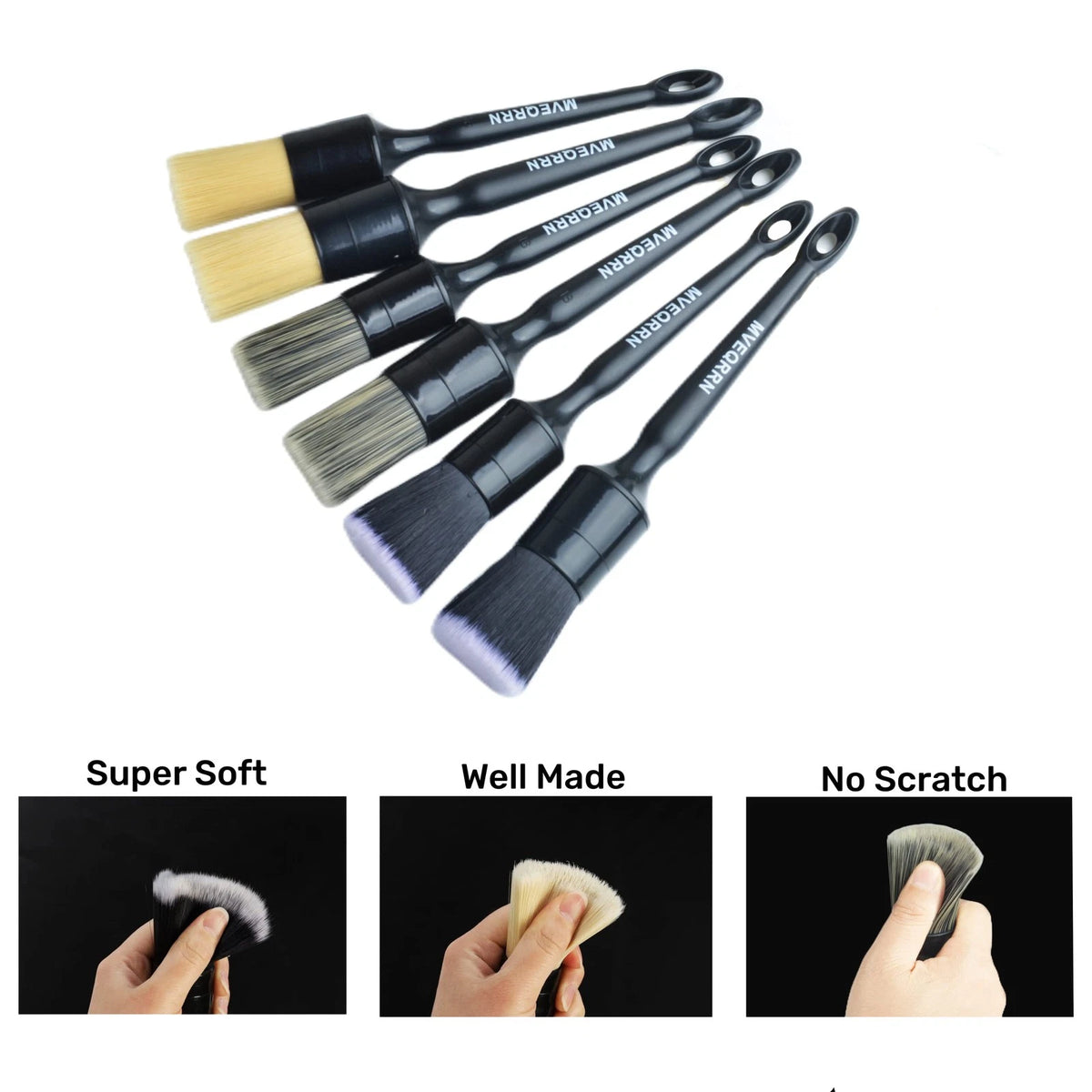MVEQRRN 6 Pcs Car Detailing Brush 6pcs car detailing brush set (AS PICTURES)