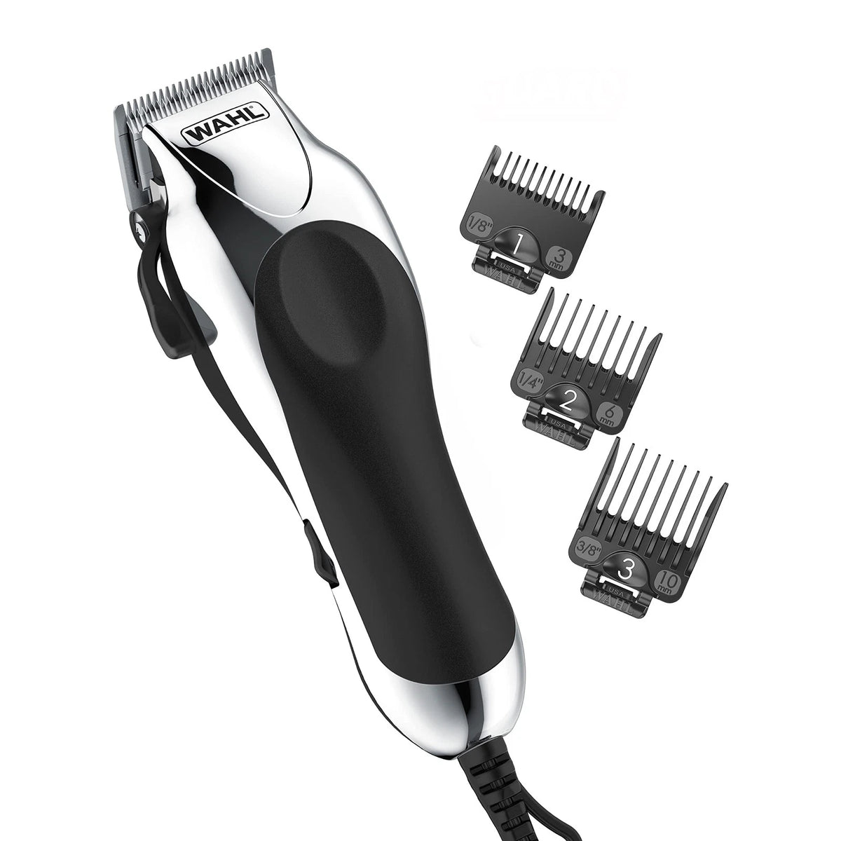 Wahl USA Chrome Pro Corded Clipper Complete Haircutting 24 Piece Set, Silver