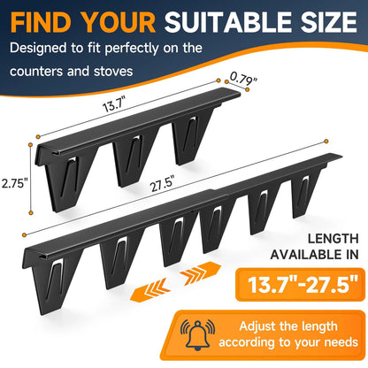 Stove Gap Covers Stainless Steel, Filler Between Stoves and Black