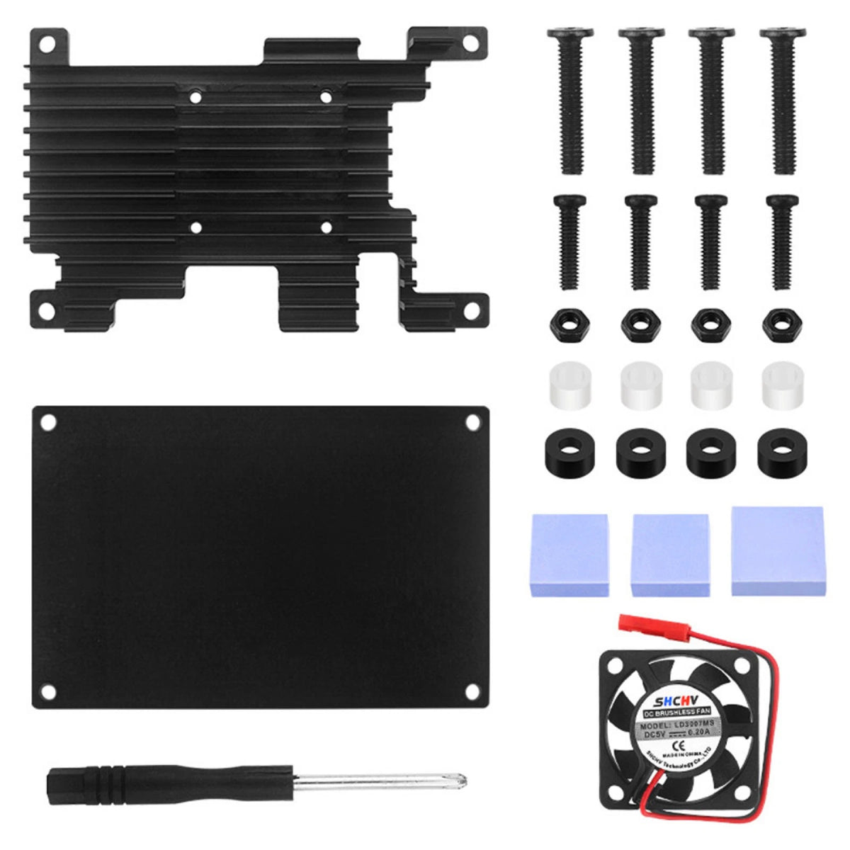 G Aluminum Case with Cooling Fan Active Passive Radiator Kit for Orange Pi 3 LTS