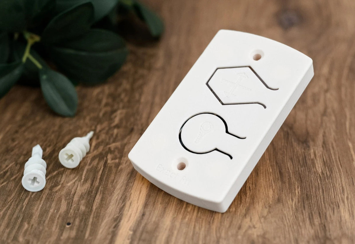 White Two Button Cover Plate - Fits Wayne Dalton Garage Door Wall Station...