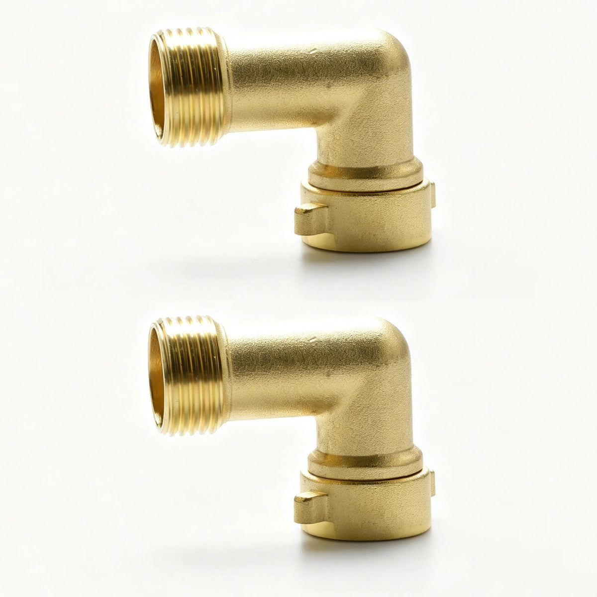 Brass 2pcs 90° Garden Hose Elbow Connector 3/4" Washers Outdoor RV Faucet Camper