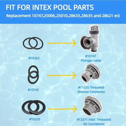 YMHYJY 25076RP Washer and Ring Kit for 1-1/2in Fittings, 1.5 inches, Black