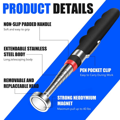 2PCS Telescoping Magnetic Pickup Tool with 40lb Pull Force, 30in 2 Telescop