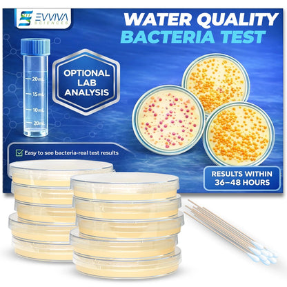 Evviva Sciences Water Bacteria Test Kit – 10 Tests for Total Bacteria,...