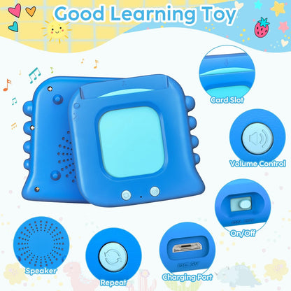 Talking Flash Cards,Kids Toddler Cards with 240 Sight 1, Blue