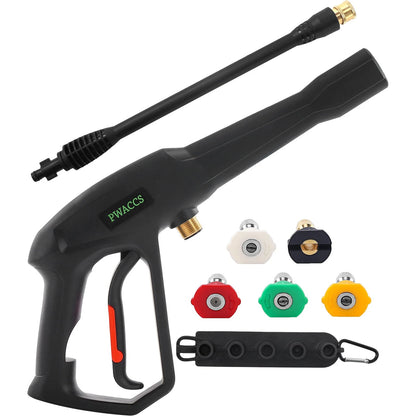 PWACCS Pressure Washer Gun Replacement with Extension 16.93 inches, Black