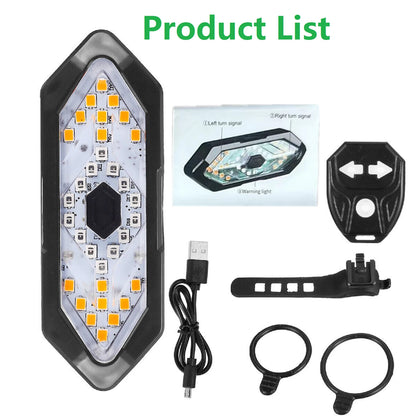 Tail Light Turn Signals Cycling Tail Light USB Bicycle Warning Lamp With Horn