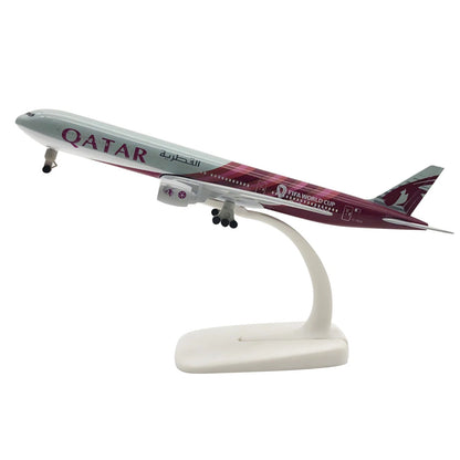 1:400 Qatar World Cup B777 Airplane Alloy Model Souvenir Display with Stand F