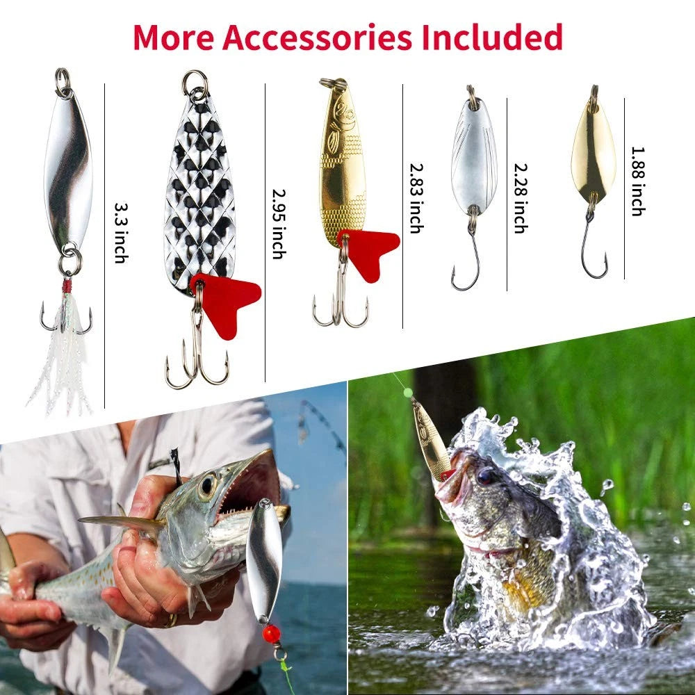 GOANDO Fishing Lures Kit for Freshwater Bait Tackle Bass Large, 78pcs