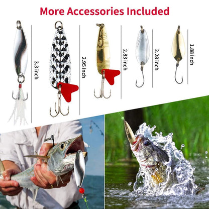 GOANDO Fishing Lures Kit for Freshwater Bait Tackle Bass Large, 78pcs