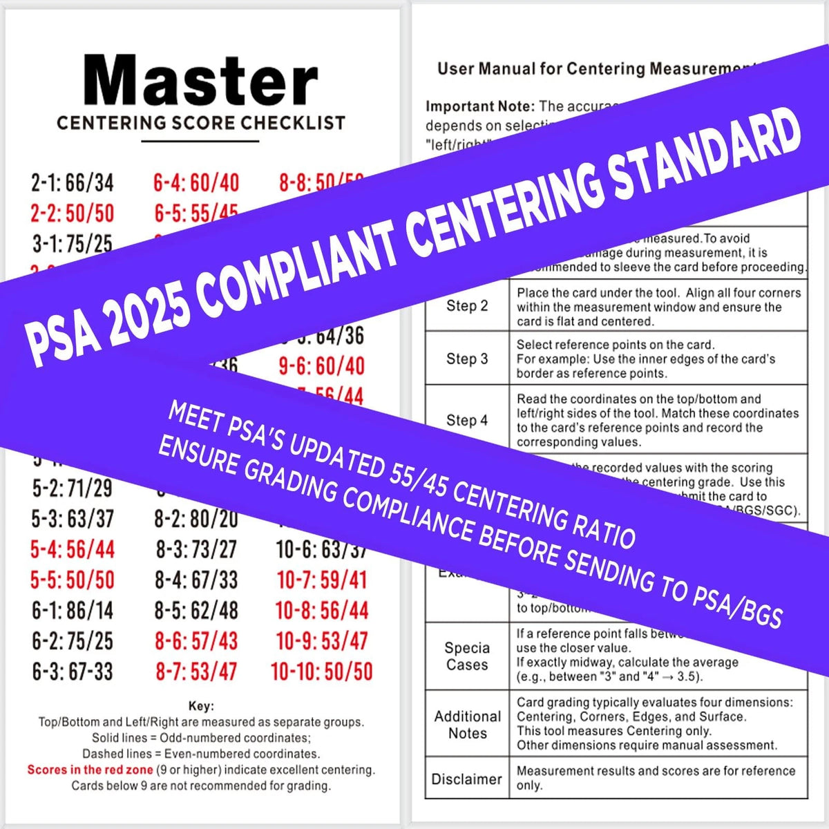 2025 Sports Cards Grading Kit - PSA/BGS Centering Tool with LED Magnifier,...