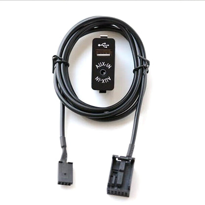 Car Dash Audio 12Pin Cable Adapter AUX USB Replacement For BMW E39 E53 X5