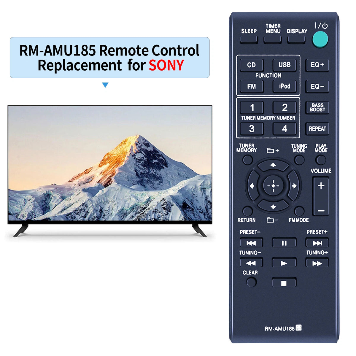 RM-AMU185 Remote Control For Sony Home Audio System MHC-EC619iP MHCEC619iP