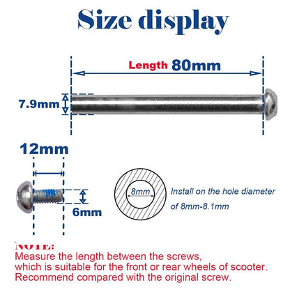 M8 Screws for 2-3-4-Wheel Kid Scoote Replacement Micro Mini 47mm, ice