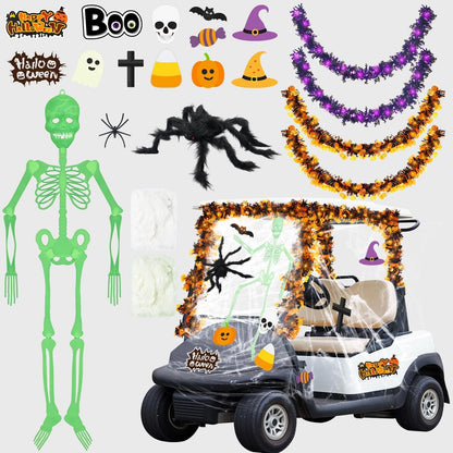 Suncalla Halloween Golf Cart Decoration Kit-Halloween Car multicolor