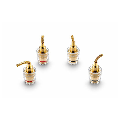 4X Banana Female to 2mm Pin Gold Plated Connector HIFI Cable Adapter Plug 4mm