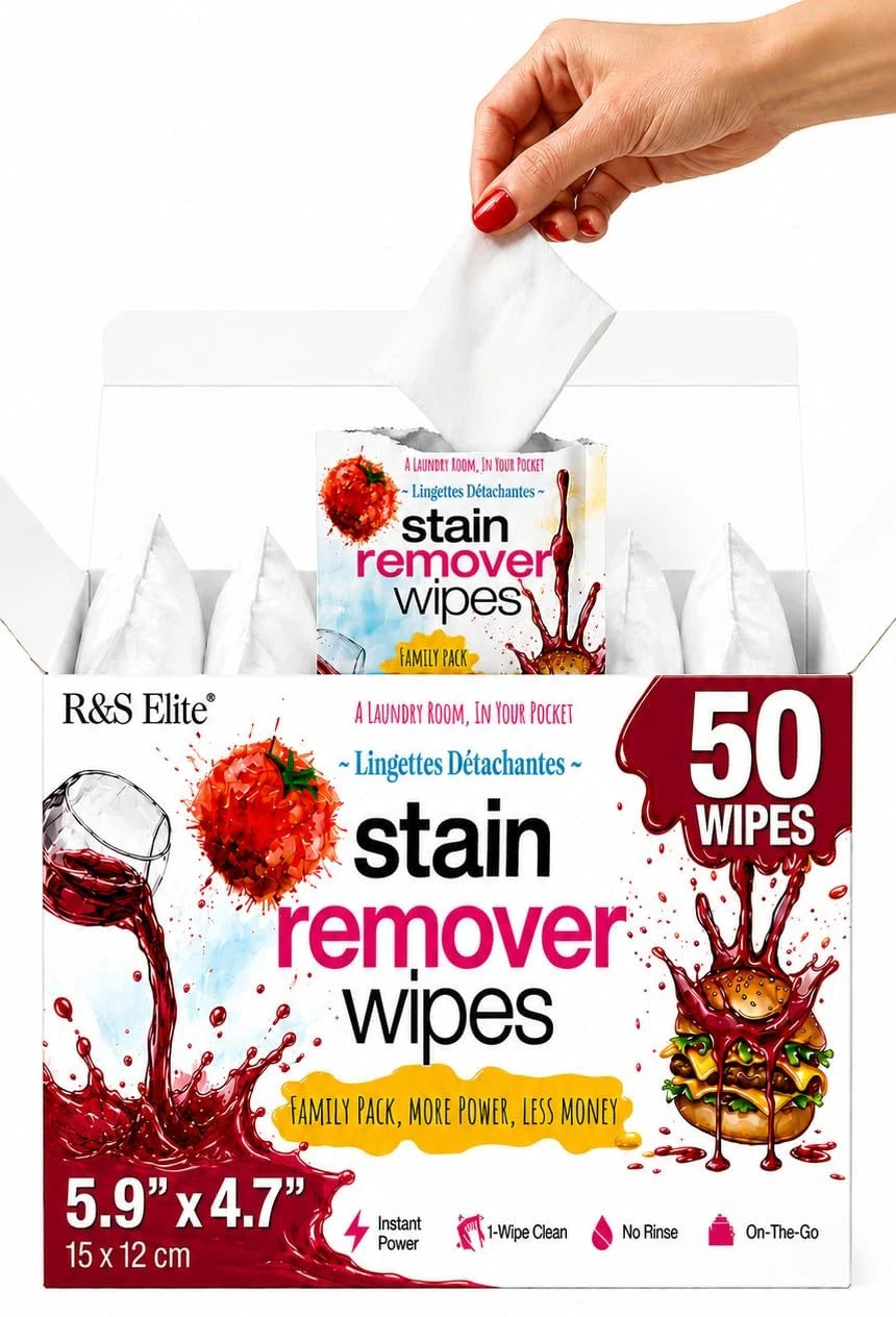 Stain Remover Wipes, 50 Count, Individually Wrapped, 1 Count (Pack of 50)