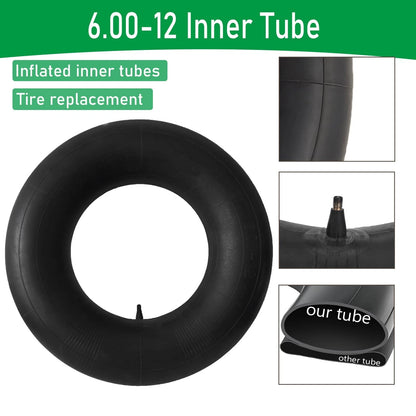 6.00-12 Inner Tube 600-12 6-12 6x12 6.0-12 Straight Black