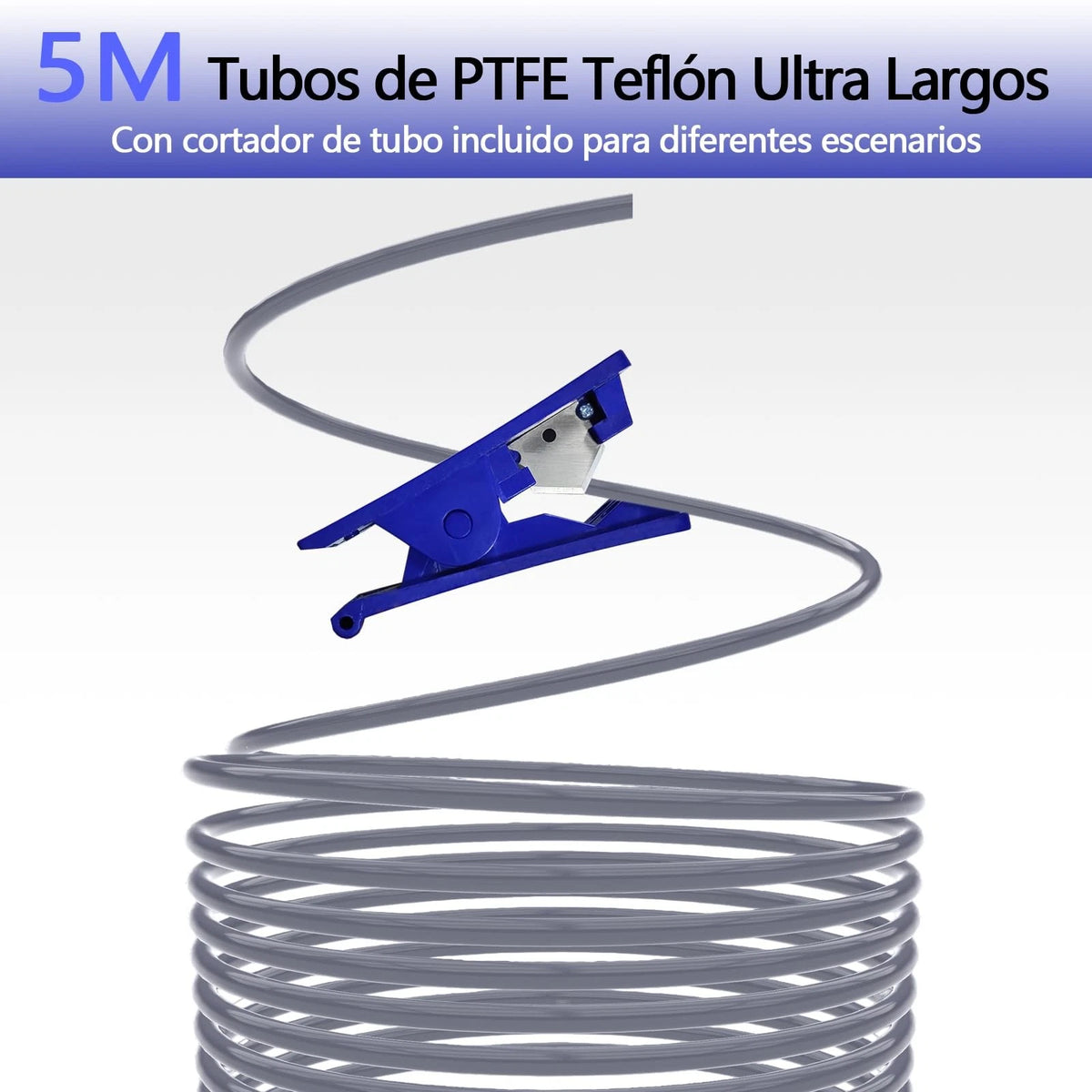 Star PTFE Tube Kit 2.5mm ID x 4mm OD, 5M for Bambu Lab AMS X1/P1P/A1 5M, Gray