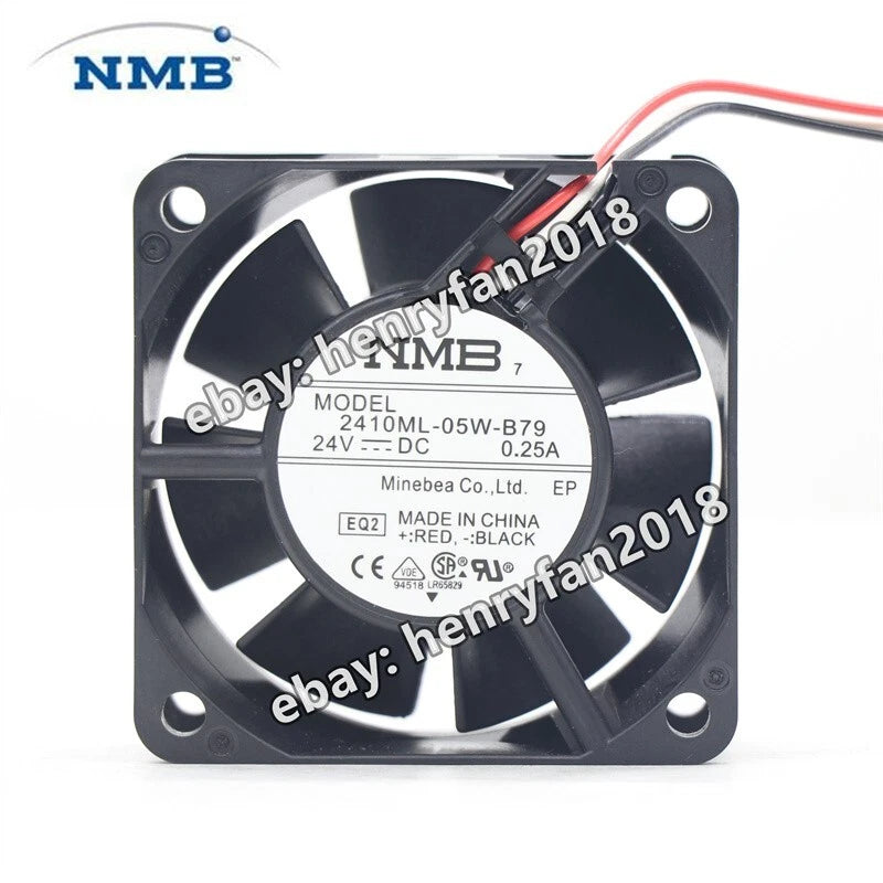 NMB Fan 2410ML-05W-B79 DC 24V 0.25A 60*60*25mm Axial Cooling Fan 3-wire